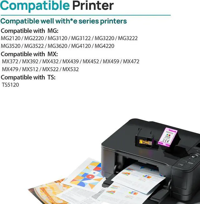 Alt view image 2 of 7 - PG-240 XL/CL-241 XL Ink Cartridges Compatible for Canon 240XL 241XL Combo Pack Canon 240XL for Canon PIXMA MG3620 MG3520 TS5120 MG2120 MG3220 MX372 MX472 MX452 MX512 MX532 Printer (1 Black,1 Color)
