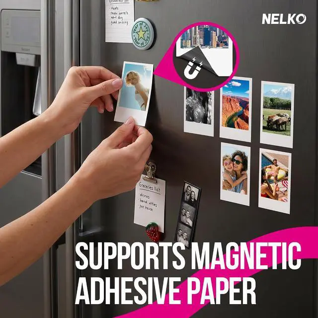 Alt view image 5 of 7 - Nelko Photo Printer, 2x3 Portable PP02 Inkjet Printer for Sticker, Magnetic, Water Transfer & Heat Transfer Paper, Bluetooth Compatible with iOS & Android, App Editing, Ivory
