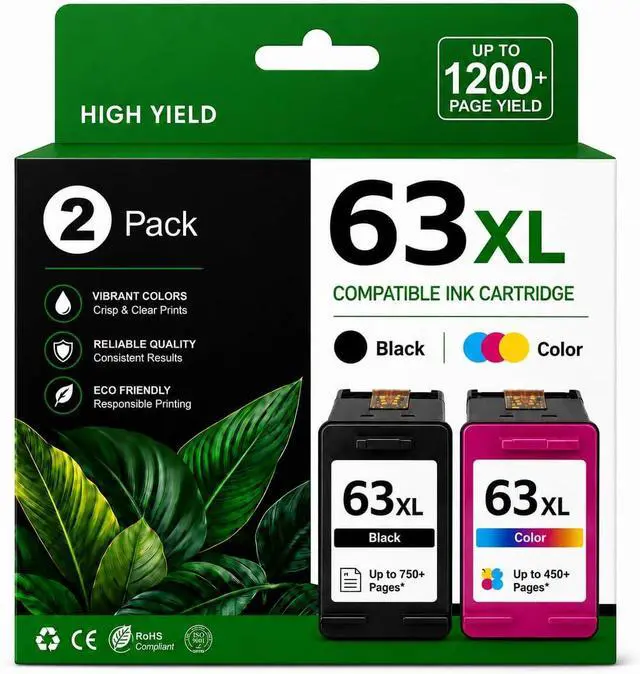Main image of 63XL Black and Color Ink Cartridge Combo Pack, 2 Pack