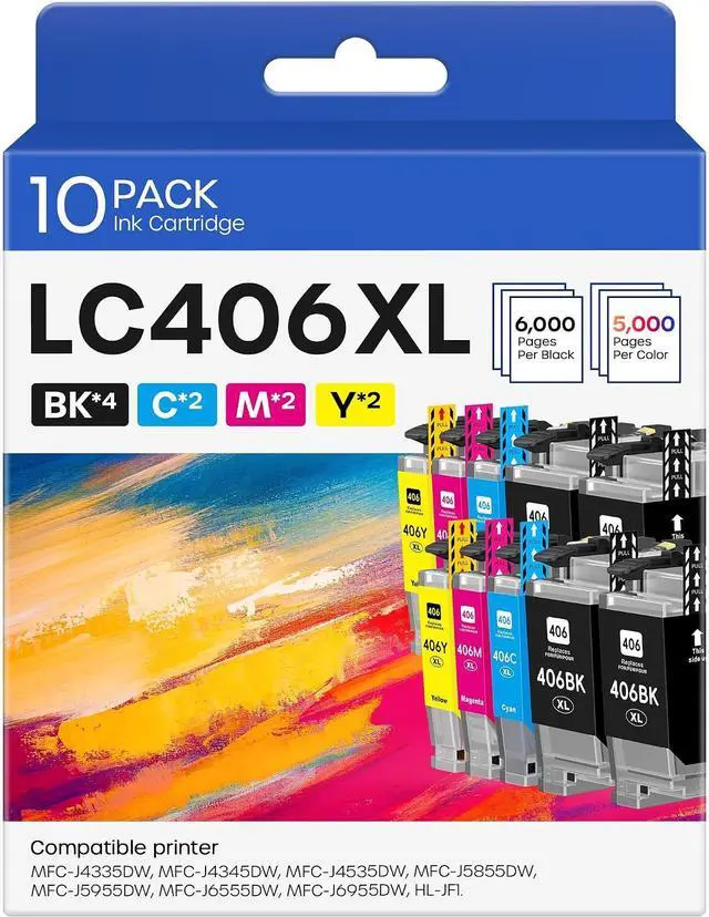 Main image of LC406XL LC406 Ink Cartridges Compatible for Brother LC406XL
