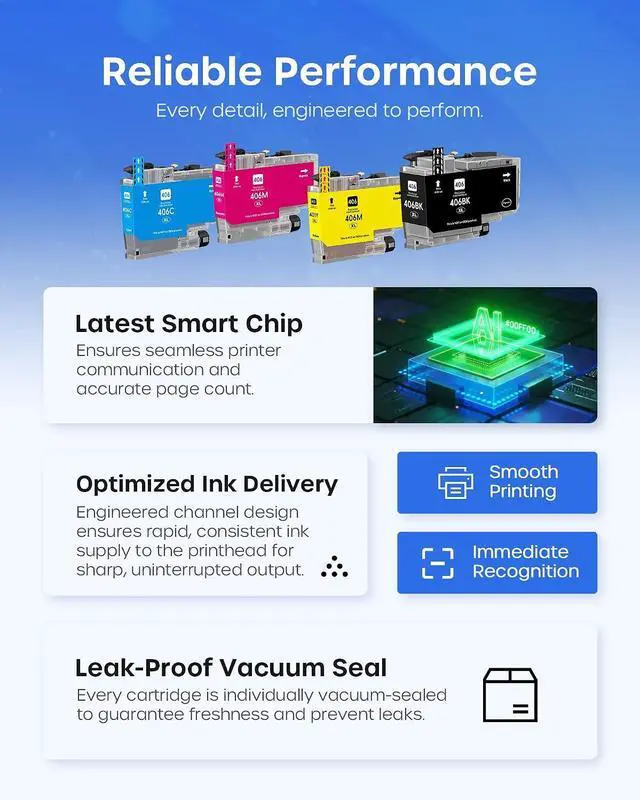 Alt view image 5 of 7 - LC406XL LC406 Ink Cartridges Compatible for Brother LC406XL