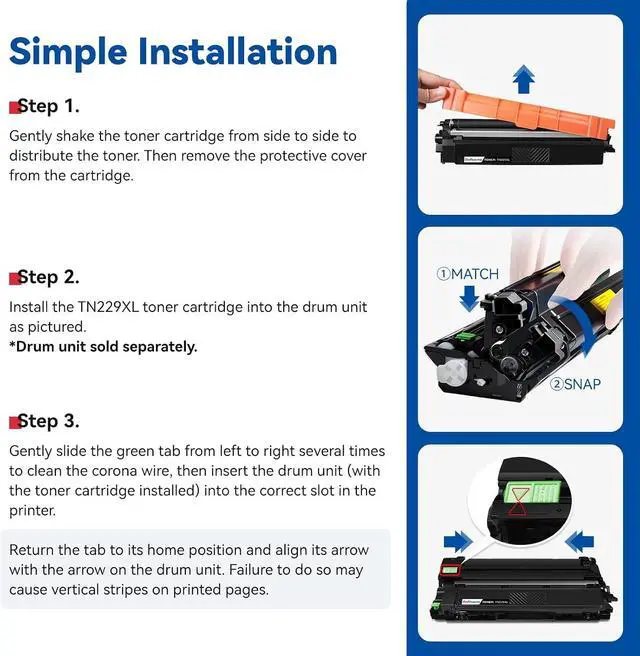 Alt view image 5 of 6 - TN229XL TN229 Toner Cartridges 4-Pack High Yield MFC-L3720CDW MFC-L3780CDW