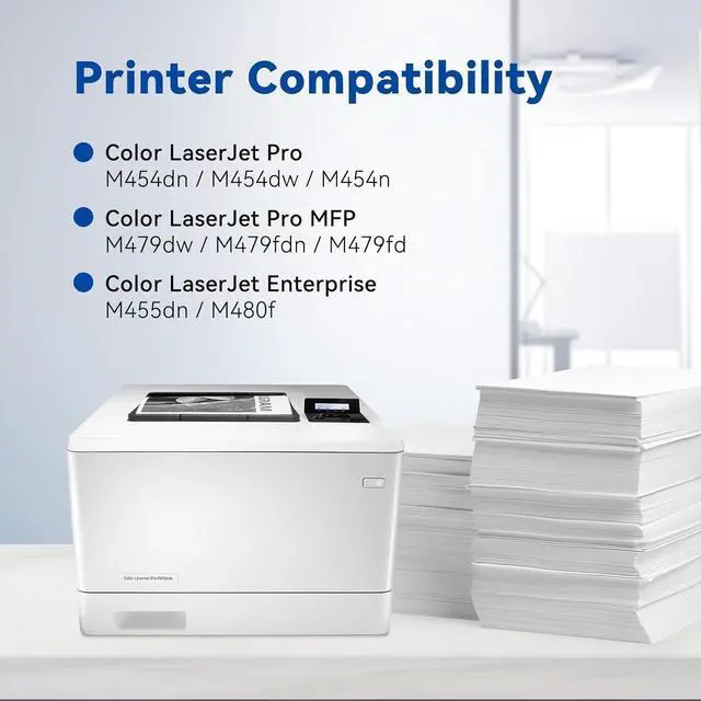 Alt view image 2 of 7 - 414A Toner Cartridges with Chip Replacement for HP Pro MFP M454dw M479fdw
