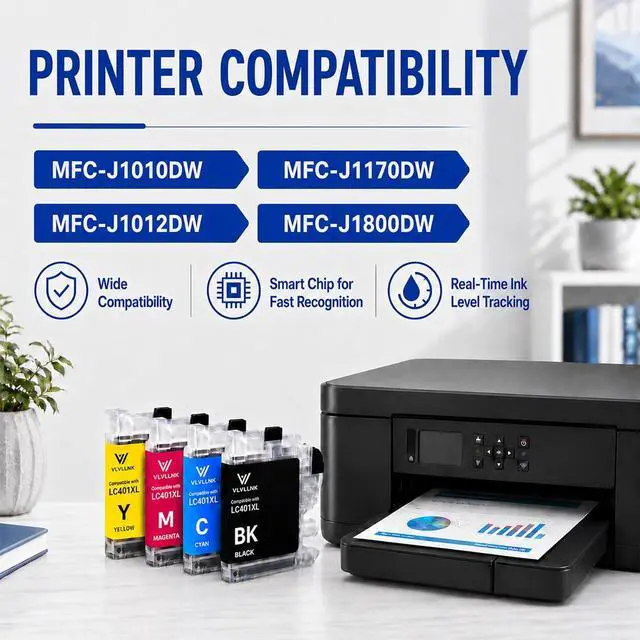 Alt view image 2 of 7 - LC401XL LC401 MFC-J1010DW Ink Cartridges for Brother Printer