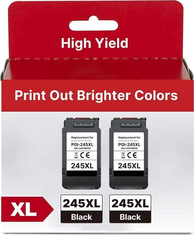Main image of 245XL Ink Cartridge Replacement for Canon 245XL Black Ink for Canon 245XL PG-245 XL Compatible with Pixma MG2522 TS202 TR4520 MG2525 TS3322 TS3320 TS302 MG2520 MX490 MX492 TR4522 TS3122(2 Black Pack)