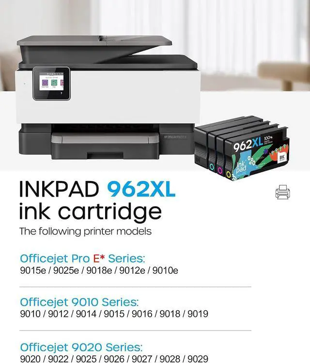 Alt view image 2 of 7 - iNKPAD 962XL Ink Cartridges Combo Pack Compatible with HP 962 962XL Ink