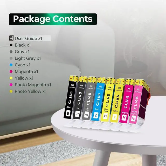 Alt view image 5 of 7 - CLI-65 Ink Cartridges High Yield Compatible for PIXMA PRO-200 Printers