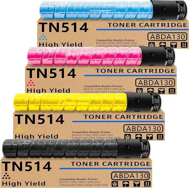 Main image of TN-514 TN514 Toner Cartridge High Yield Replacement for Konica Minolta TN-514 TN514 TN-514 toner Compatible With Konica Minolta bizhub C458 C558 C658 C258 C308 C368 C454 C554 Printer(B/C/M/Y)