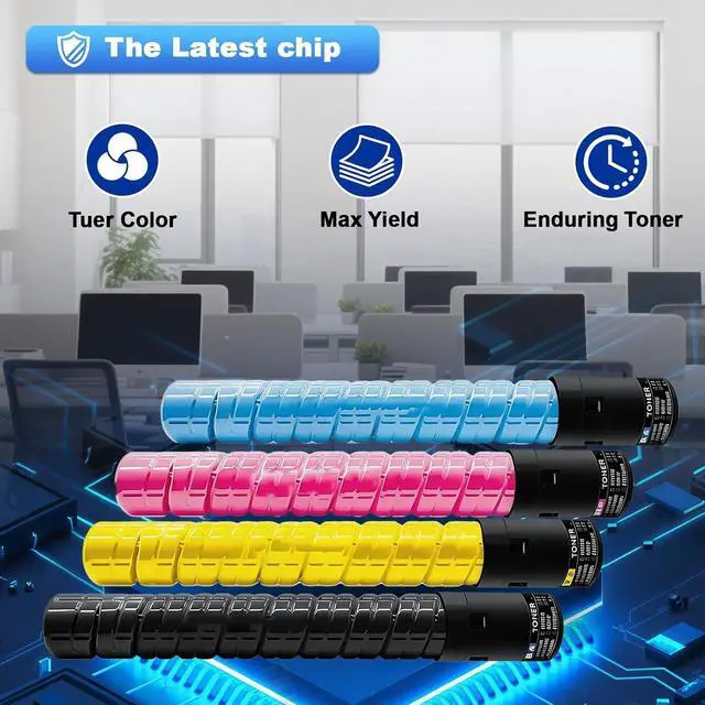 Alt view image 5 of 7 - TN-514 TN514 Toner Cartridge High Yield Replacement for Konica Minolta TN-514 TN514 TN-514 toner Compatible With Konica Minolta bizhub C458 C558 C658 C258 C308 C368 C454 C554 Printer(B/C/M/Y)