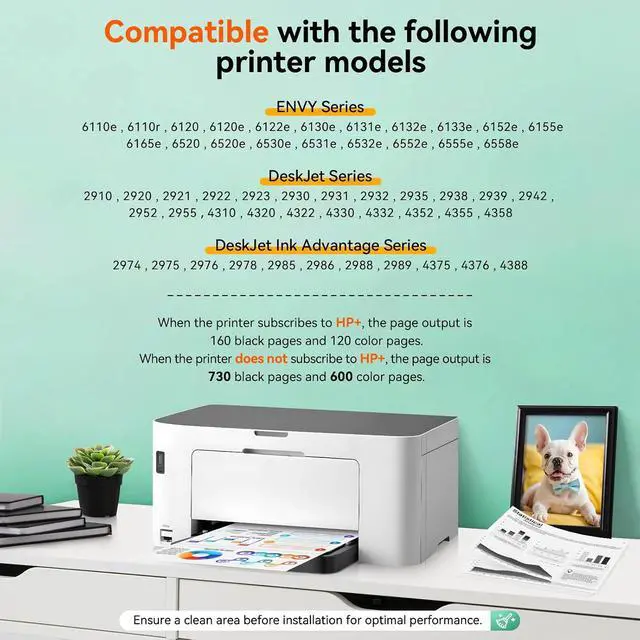 Alt view image 2 of 7 - 68XL 68e 68 Ink Compatible for HP 68 Ink Cartridges Black/Color Combo Pack