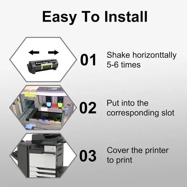 Alt view image 6 of 7 - 56F1X00 Toner Cartridge Compatible with Lexmark 56F1X00 Black Toner