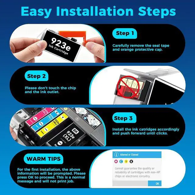 Alt view image 6 of 7 - 923e 923XL 8125e Ink Cartridge Combo Pack Compatible for HP 923 923e