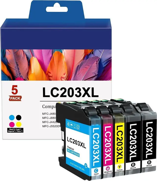 Main image of LC203XL Ink Cartridges Replacement for Brothers Ink LC203XL LC203 Ink Cartridges brothers printer with MFC-J480DW MFC-J880DW MFC-J4420DW MFC-J680DW MFC-J885DW (2 Black, 1 Cyan, 1 Magenta, 1 Yellow)