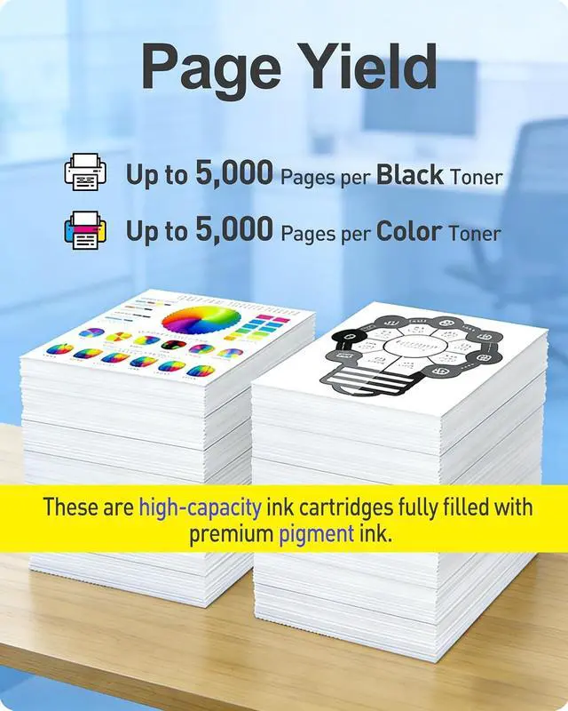 Alt view image 5 of 7 - MasaiMara Remanufactured T10W Ink Cartridge Compatible for Workforce Pro WF-C5390 WF-C5890 WFC5390 WFC5890 Color Printers (T10W100 Black, T10W200 Cyan, T10W300 Magenta, T10W400 Yellow, 4-Pack)