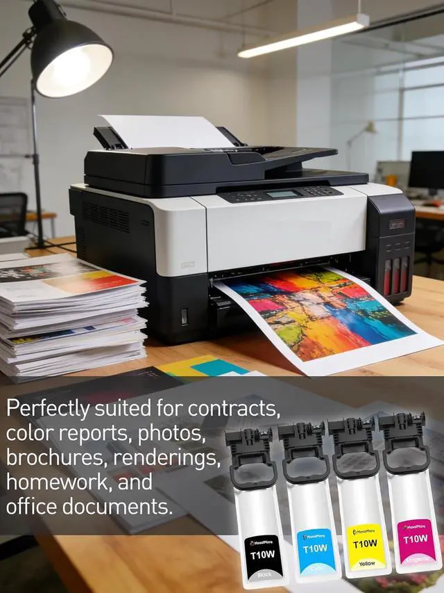 Alt view image 6 of 7 - MasaiMara Remanufactured T10W Ink Cartridge Compatible for Workforce Pro WF-C5390 WF-C5890 WFC5390 WFC5890 Color Printers (T10W100 Black, T10W200 Cyan, T10W300 Magenta, T10W400 Yellow, 4-Pack)
