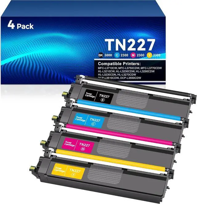 Main image of TN227BK/C/M/Y High Yield Toner 4 Pack Compatible for Brother TN227 TN-227