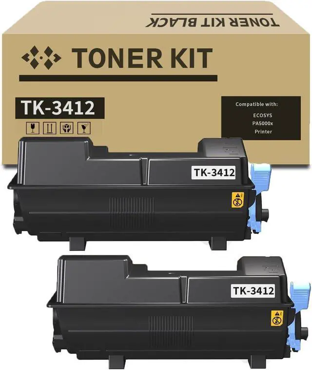 Main image of TK-3412 Toner Cartridge Black 2 Pack TK3412 Compatible for Kyocera TK-3412 TK3412K 1T0C0X0US0 for ECOSYS PA5000x Printer