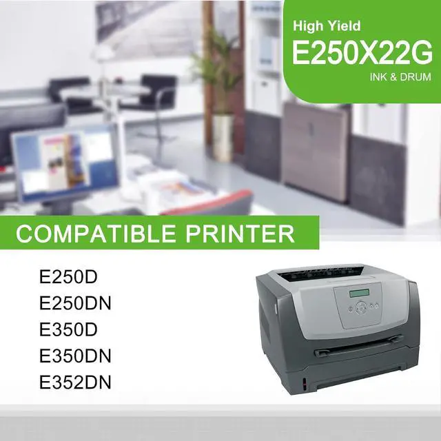 Alt view image 2 of 6 - E250 (E250X22G) Black Drum Unit, Compatible 1 Pack E250X22G Replacement for Lexmark E250X22G for E250D E250DN E350D E350DN E352DN Printer