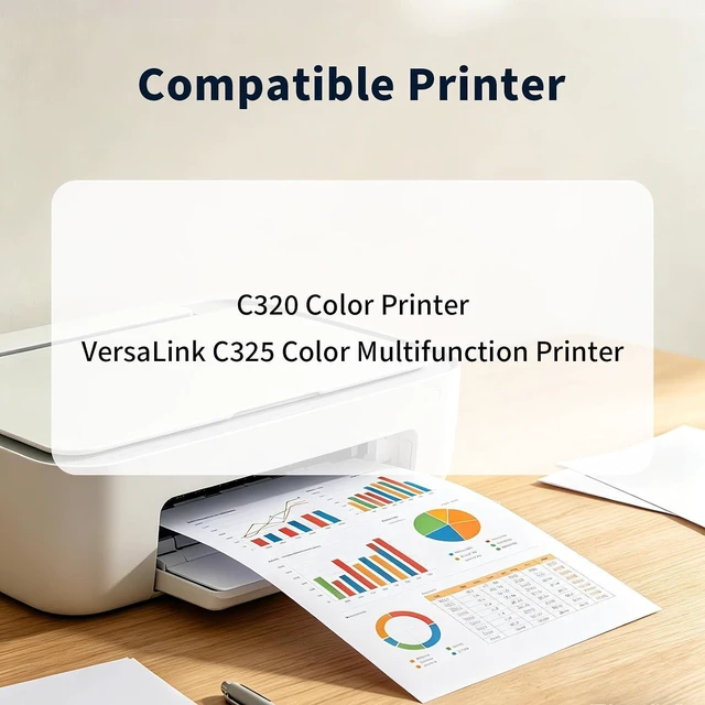 Alt view image 2 of 6 - C325 C320 Toner Cartridge for 006R04820 006R04821 006R04822 006R04823 Toner Cartridge Replacement for C320 C325 Printers (4 Pack)