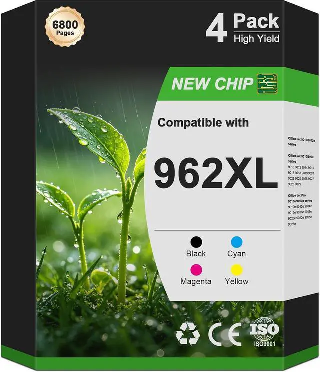 Main image of 962XL 962 Ink Cartridges Combo Pack Office Jet Pro 9015e 9010 Compatible for HP 962XL 962 XL HP962 HP962XL HP962xl/962 Ink Cartridges with 9015e 9010 9020 9025e 9025 9018e 9018 Printer Ink 4-Pack BCMY