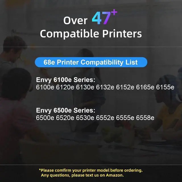 Alt view image 2 of 7 - 68XL Black Ink Cartridge High Yield Replacement for HP 68e 68 XL Ink Compatible for HP Envy 6155e 6500e 6552e 6555e 6558e Printer (1 Black)