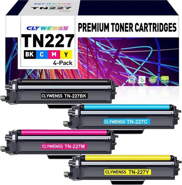 Main image of TN227 High Yield Toner Cartridge 4 Pack Replacement for Brother TN227 TN-227 TN223 to Use with HL-L3270CDW HL-L3290CDW MFC-L3770CDW MFC-L3750CDW HL-L3210CW MFC-L3710CW Printer, TN227BK/C/M/Y