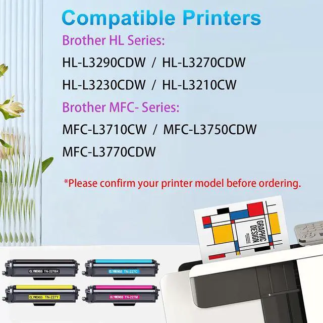 Alt view image 2 of 6 - TN227 High Yield Toner Cartridge 4 Pack Replacement for Brother TN227 TN-227 TN223 to Use with HL-L3270CDW HL-L3290CDW MFC-L3770CDW MFC-L3750CDW HL-L3210CW MFC-L3710CW Printer, TN227BK/C/M/Y