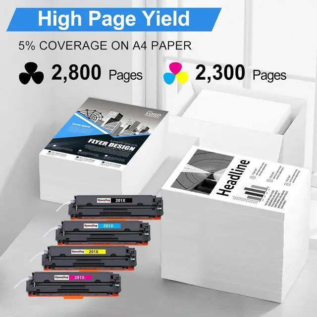Alt view image 3 of 7 - Compatible for hp 201x Toner cartridges 4 Pack high Yield