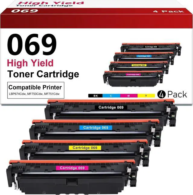 Main image of 069 High Yield Toner Cartridge 4-Pack Replacement for Canon 069 069H Toner
