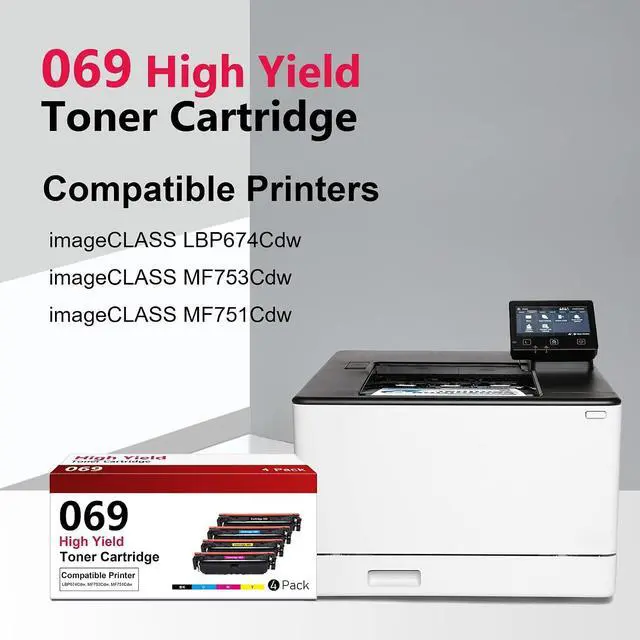 Alt view image 2 of 7 - 069 High Yield Toner Cartridge 4-Pack Replacement for Canon 069 069H Toner