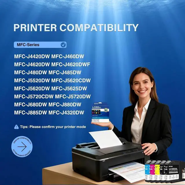 Alt view image 3 of 7 - SFINK LC203 XL Ink Cartridges High Yield 5-Pack Replacement for Brother LC203XL LC201XL to use with MFC-J480DW MFC-J880DW MFC-J4420DW MFC-J680DW MFC-J885DW Printer (LC203 LC201 BK/C/M/Y Ink)
