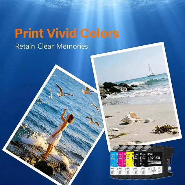 Alt view image 5 of 7 - SFINK LC203 XL Ink Cartridges High Yield 5-Pack Replacement for Brother LC203XL LC201XL to use with MFC-J480DW MFC-J880DW MFC-J4420DW MFC-J680DW MFC-J885DW Printer (LC203 LC201 BK/C/M/Y Ink)