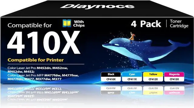 Main image of 410X Toner Cartridges Color 4 Pack Compatible for Laser Jet Pro M452 MFP M477 Series HP 410X 410A Toner Cartridges with Chip for HP410A for Color Pro M452dw M452nw MFP M477fdw M477fnw M452dn M477fdn