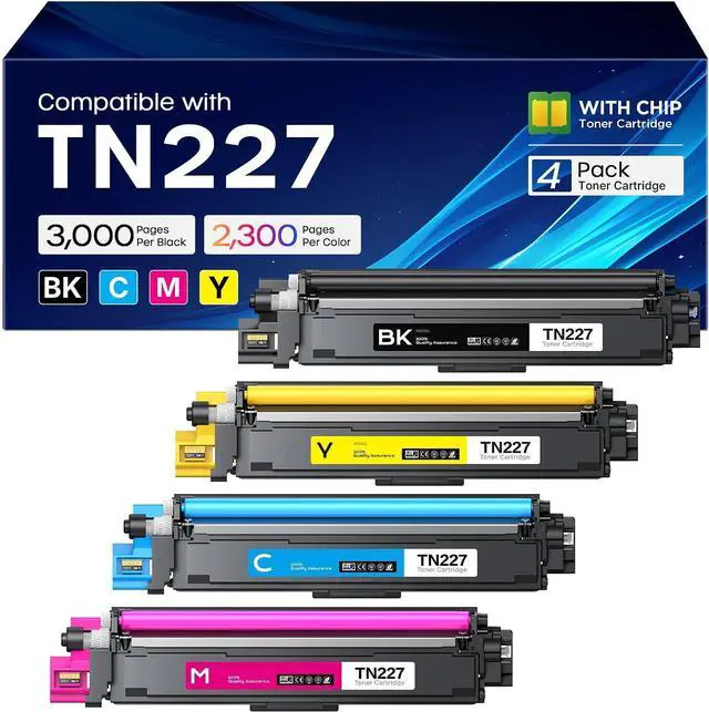 Main image of TN227 Toner Cartridge High Yield 4 Pack Compatible for Brother TN 227