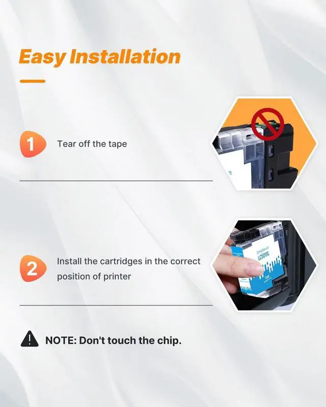 Alt view image 6 of 6 - LC501 Ink Cartridges Compatible for Brother LC501 Ink Cartridge LC501XL LC 501 XL LC501 Ink Cartridges for Brother Printer MFC-J1360DW MFC-J1410DW MFC-J1260W Ink (B/C/M/Y, 4 Pack)
