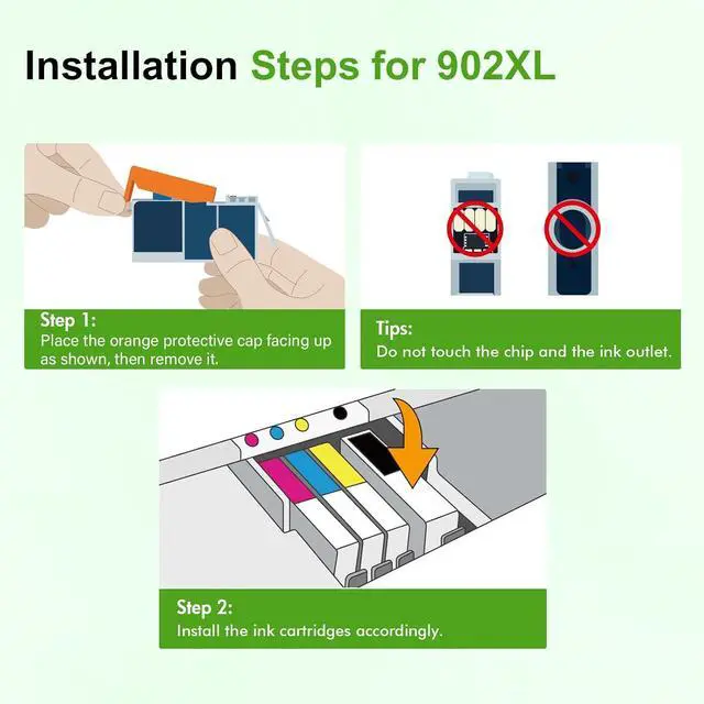 Alt view image 4 of 7 - 902 902XL 6978 Ink Cartridges Black and Color Combo Pack for HP Printers