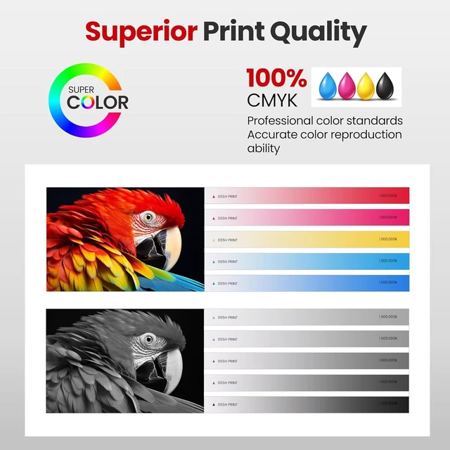 Alt view image 5 of 7 - 055 H 4-Pack Toner Cartridges High Capacity - Black, Cyan, Magenta, Yellow Toner Replacement for Canon 055 Toner Cartridges Compatible with MF743Cdw, MF741Cdw, MF745Cdw, MF746Cdw, LBP664Cdw Printer