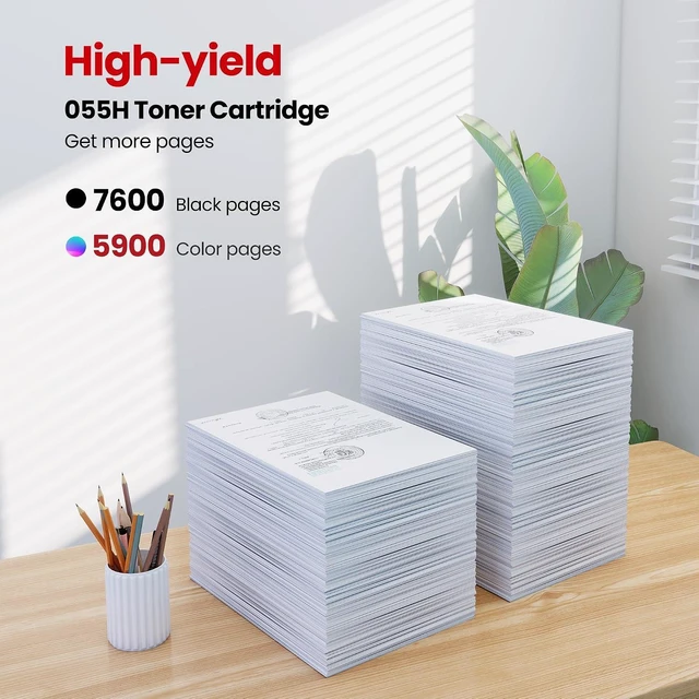 Alt view image 4 of 7 - 055 H 4-Pack Toner Cartridges High Capacity - Black, Cyan, Magenta, Yellow Toner Replacement for Canon 055 Toner Cartridges Compatible with MF743Cdw, MF741Cdw, MF745Cdw, MF746Cdw, LBP664Cdw Printer