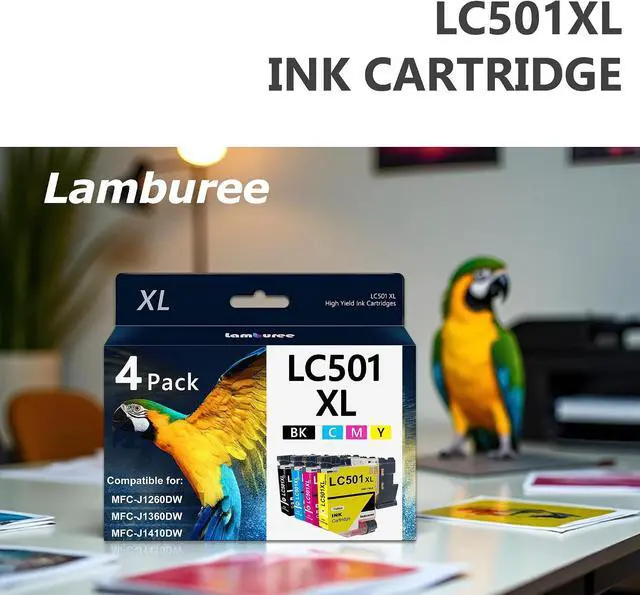 Alt view image 7 of 7 - LC501XL High Yield Ink Cartridge Replacment for Brother LC501 LC501XL Compatible with Brother MFC-J1260DW, MFC-J1360DW, MFC-J1410DW (4 Pack, Black, Cyan, Magenta, Yellow)
