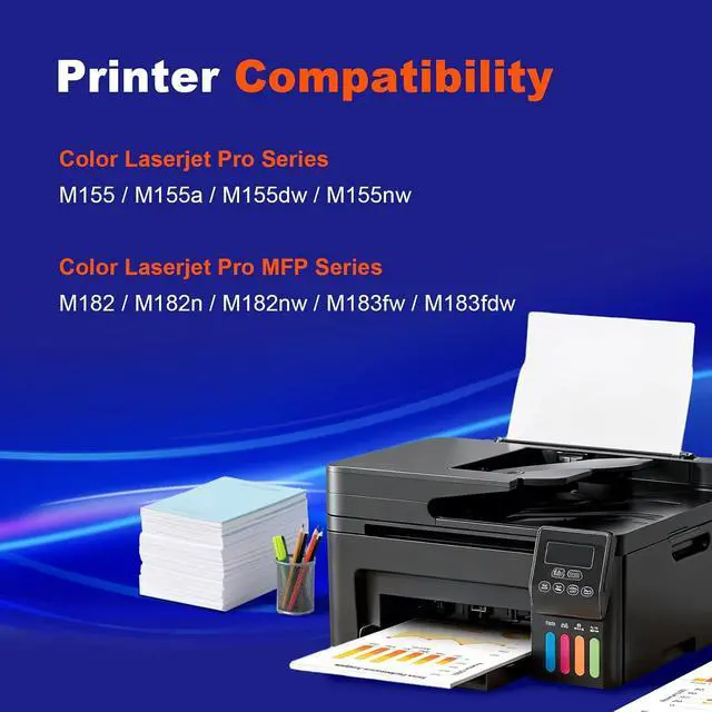 Alt view image 2 of 7 - Compatible 215A Toner Cartridges Replacement for HP 215A Toner Cartridges 4 Pack use with Color LaserJet Pro MFP M182nw M183fdw M183fw M155dw M155nw Printer (4 Pack)