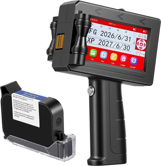 Main image of TIJ790 Handheld Inkjet Printer, Portable Handheld Inkjet Printer with 42ml Quick Drying Ink Cartridge Handheld Inkjet Printer Gun, Suitable for Date/Batch/QR Code/Barcode/Image Handheld Printers,