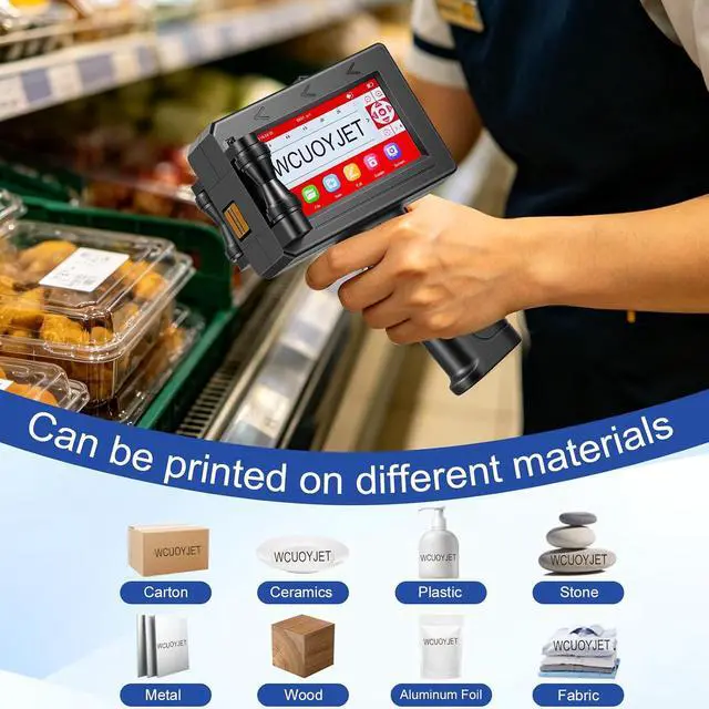 Alt view image 4 of 6 - TIJ790 Handheld Inkjet Printer, Portable Handheld Inkjet Printer with 42ml Quick Drying Ink Cartridge Handheld Inkjet Printer Gun, Suitable for Date/Batch/QR Code/Barcode/Image Handheld Printers,