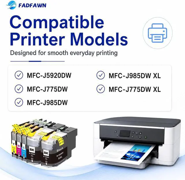 Alt view image 3 of 7 - LC20EXXL LC20E Ink Cartridges 5-Pack Super High Yield Replacement for Brother LC20E LC20E-XXL Ink Cartridges Work for MFC-J5920DW MFC-J775DW MFC-J775DW XL MFC-J985DW MFC-J985DW XL Printer (2BK/C/M/Y)