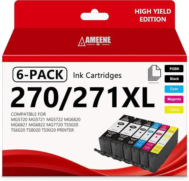 Main image of PGI-270XL CLI-271XL 5 Color Value Pack Compatible for Canon 270 271XL Ink Cartridges Work with MG5720 MG5721 MG5722 MG6820 MG6821 MG6822 TS6020 TS8020 TS9020 TS5020(6-Pack, PGBK/BK/C/M/Y)