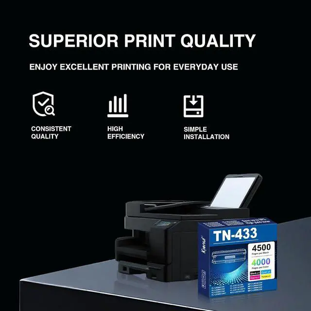 Alt view image 5 of 7 - TN-433 TN433 Toner Cartridge Set Replacement for Brother TN 433 Toner, Compatible with MFC-L8900CDW HL-L8360CDW HL-L8260CDW MFC-L8610CDW MFC-L8895CDW Printers (4PK,TN433BK TN433C TN433M TN433Y)