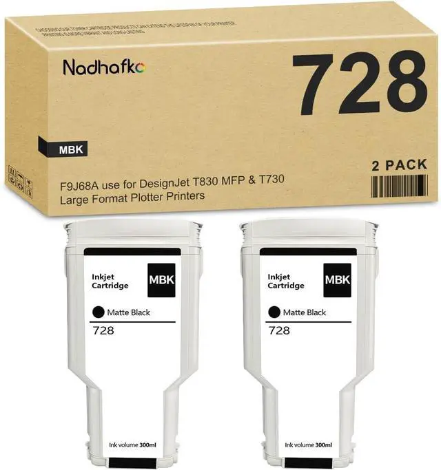 Main image of 728 Matte Black 300-ml F9J68A Replacement for HP 728 Ink Cartridge