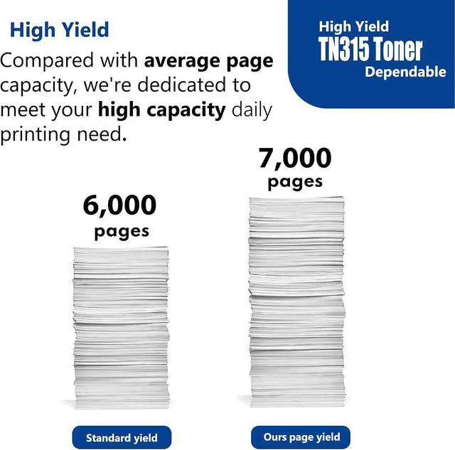 Alt view image 4 of 7 - TN315 Black Toner Cartridge High Yield 2-Pack TN315BK HL-4570CDW Toner
