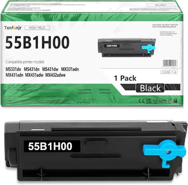 Main image of 55B1H00 High Yield Black Toner Cartridge with Chip, Replacement for Lexmark 55B1H00 55B1000, Fits MS331 MS431 MX331 MX431 MS331dn MS431dn MS431dw MX331adn MX431adn MX431adw MX432adwe Laser Printer