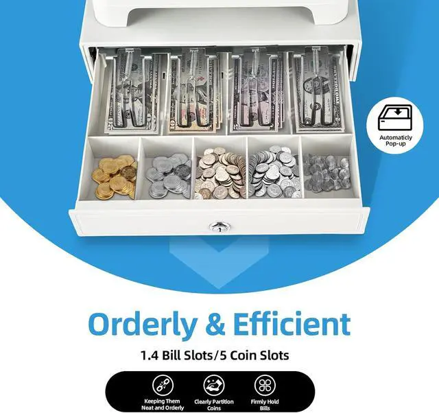 Alt view image 2 of 7 - Electronic Cash Register, POS Casher Thermal Printing Electronic,48 Keys Cash Register with Receipt and Journal Printers,Cash Register for Small Business,Retailer,Supermarket,Grocery(White)