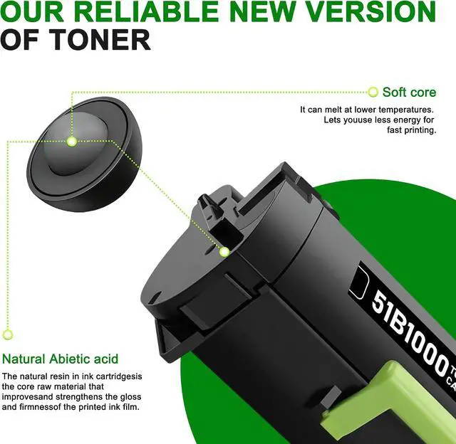 Alt view image 5 of 7 - 51B1000 Black Toner Cartridge 1-Pack Replacement for Lexmark 51B1000 Toner